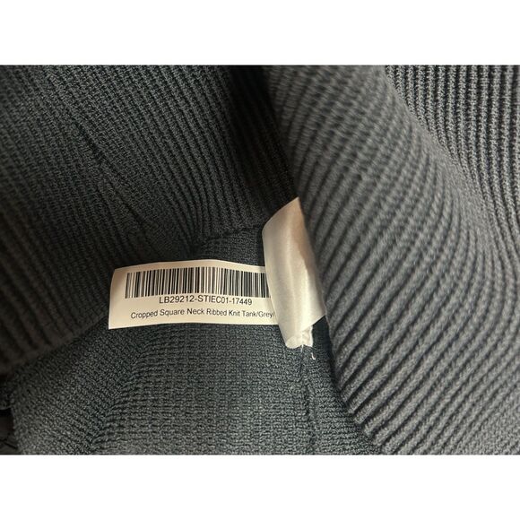 NWT Quince Cropped Square Neck Ribbed Knit Tank Top L Grey - Picture 4 of 6